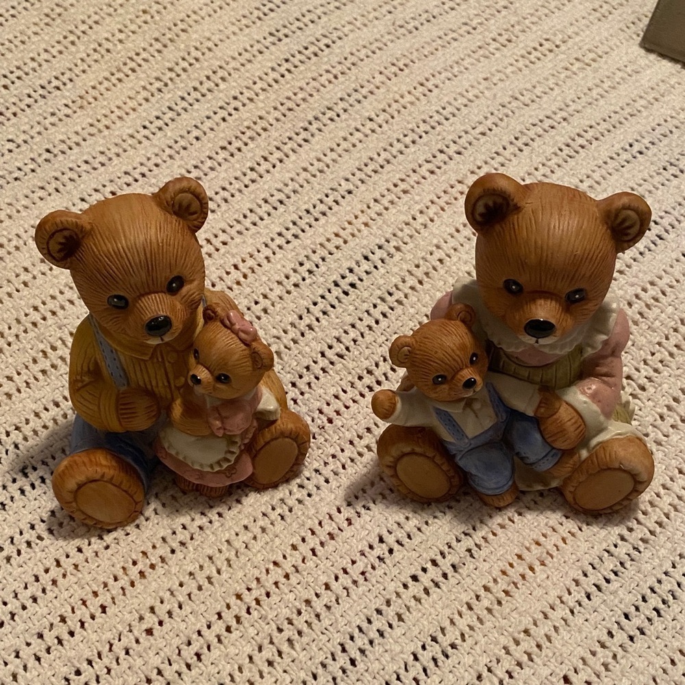 Home Interiors Brown and Tan Bear Figurines
